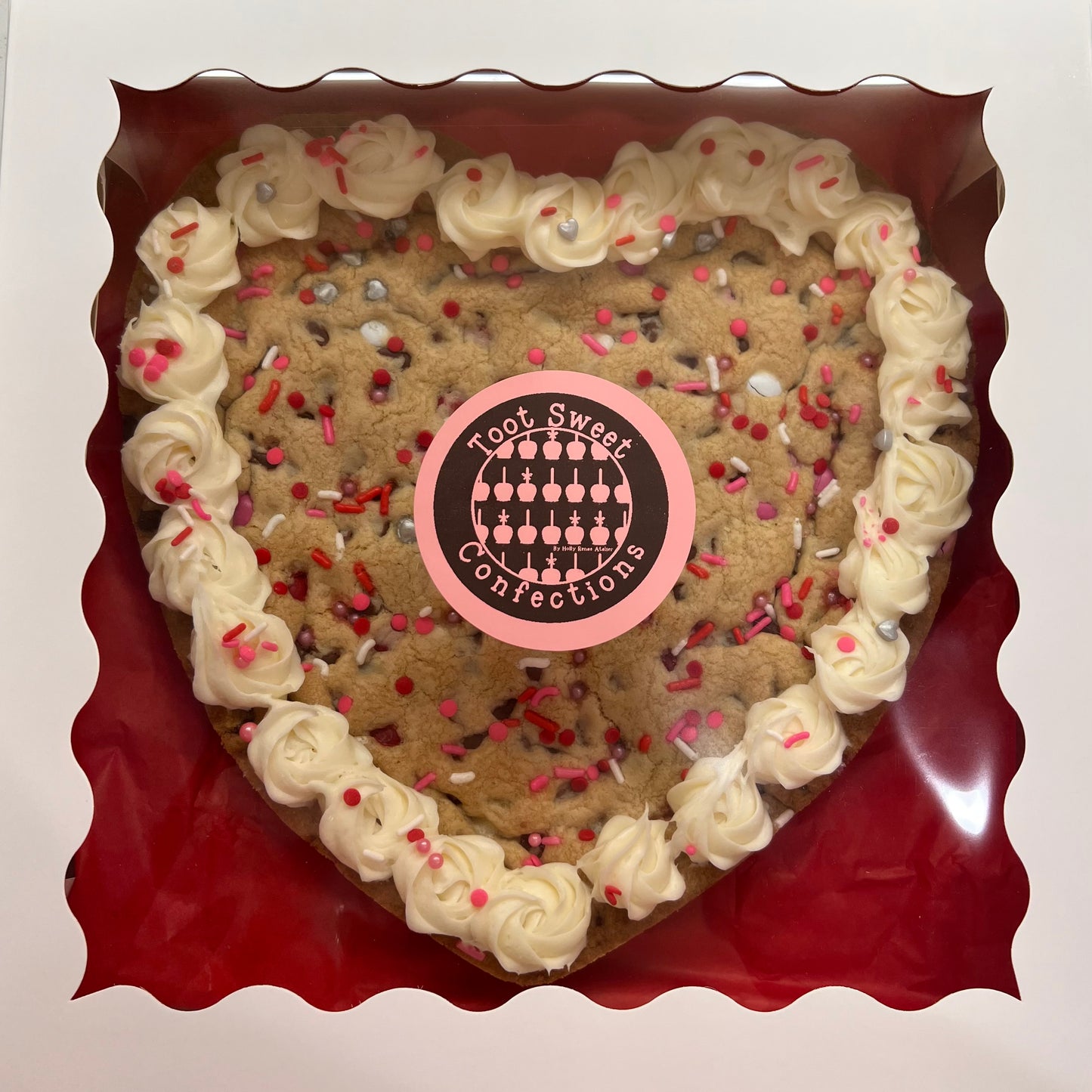 Heart Shaped Chocolate Chip Cookie Cake